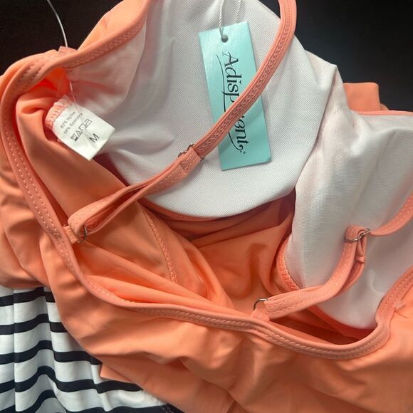 Adisputent: Womens Tankini Swimsuits Ruffled Tummy NWT Size m - Picture 8 of 8